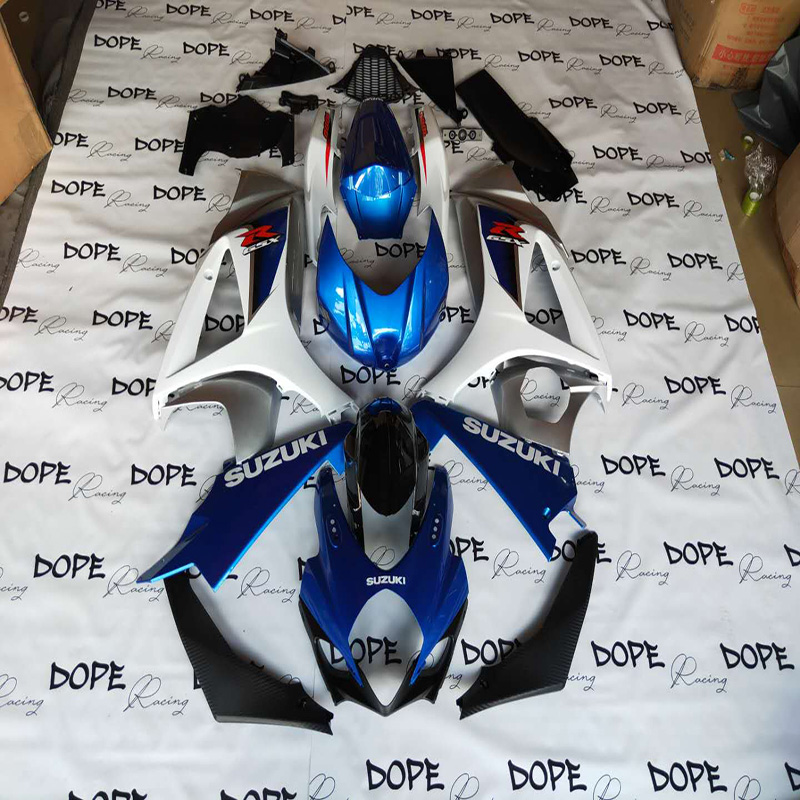 Hot Selling Plastic Side Cover Blue white silver abs plastic fairings body parts for GSXR1000 2007-2008