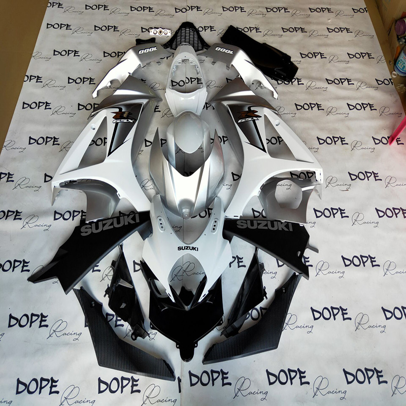 Motorcycle Dirt Bike Full Body Fairing Cover Set Plastic Kit sliver with white aftermarket gsxr fairings