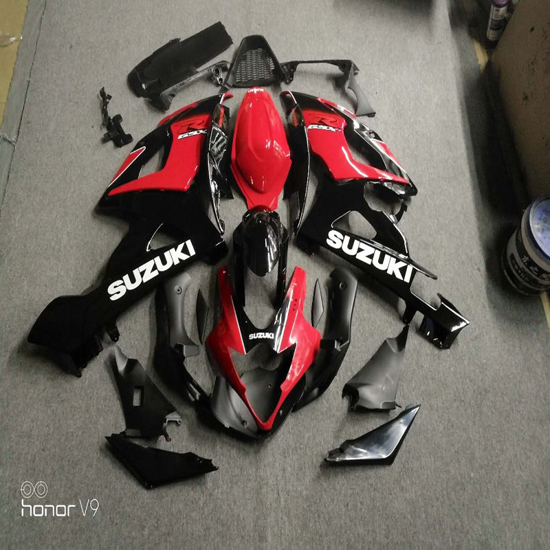 Dirt Bike Full Body Fairing Cover Set Red black motorcycle fairing plastic for 2006 gsxr1000