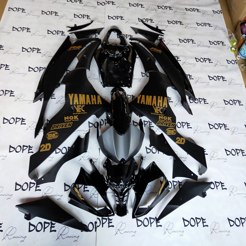 Plastic Motorcycle Cover black gold sticker abs injection fairing kits for